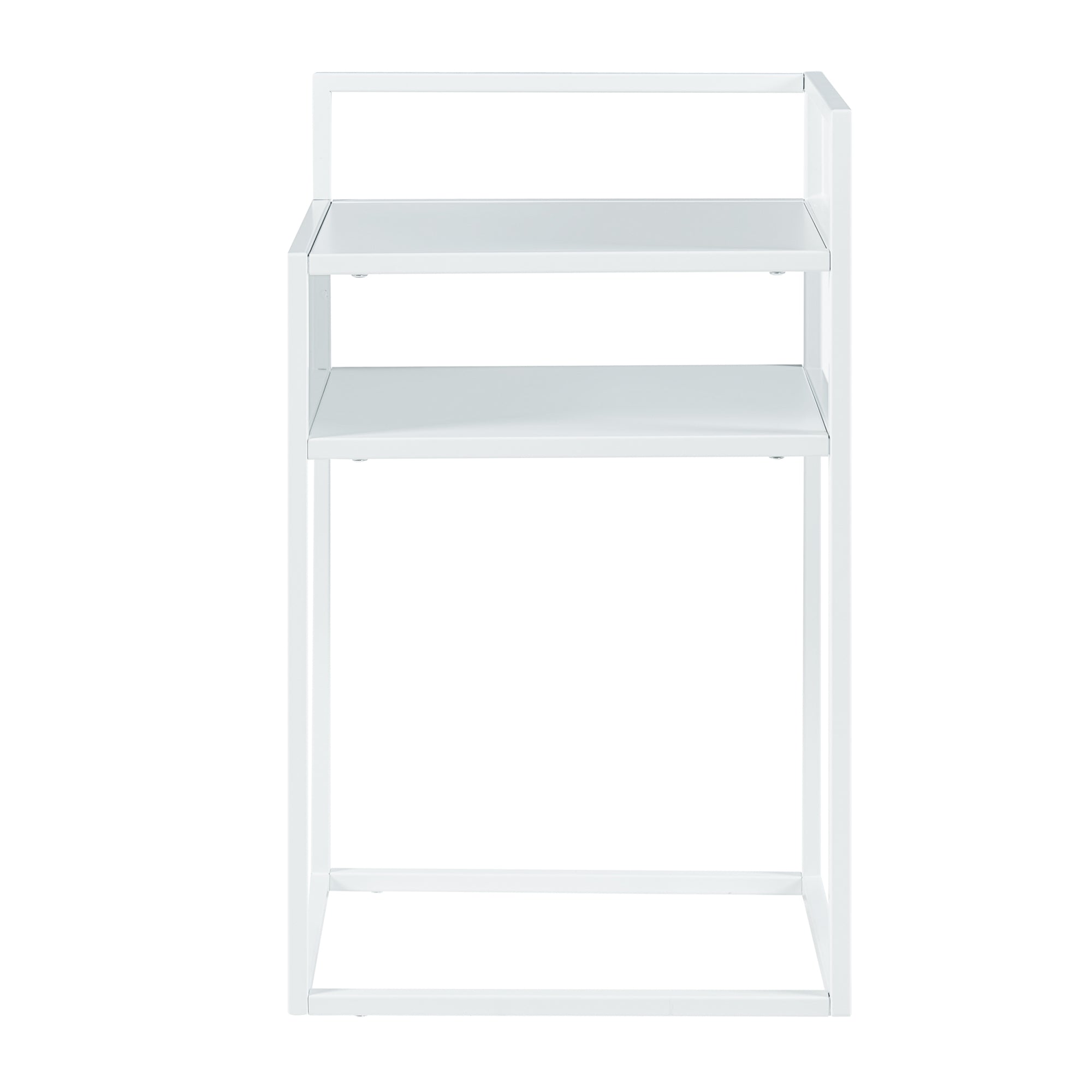 Tavolino Laterale da Divano Riihimäki Comodino in Acciaio - Bianco opaco [en.casa]