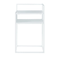 Tavolino Laterale da Divano Riihimäki Comodino in Acciaio - Bianco opaco [en.casa]