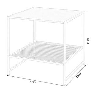 Tavolino Laterale da Divano Ruokolahti Comodino in Acciaio - Nero Opaco [en.casa]