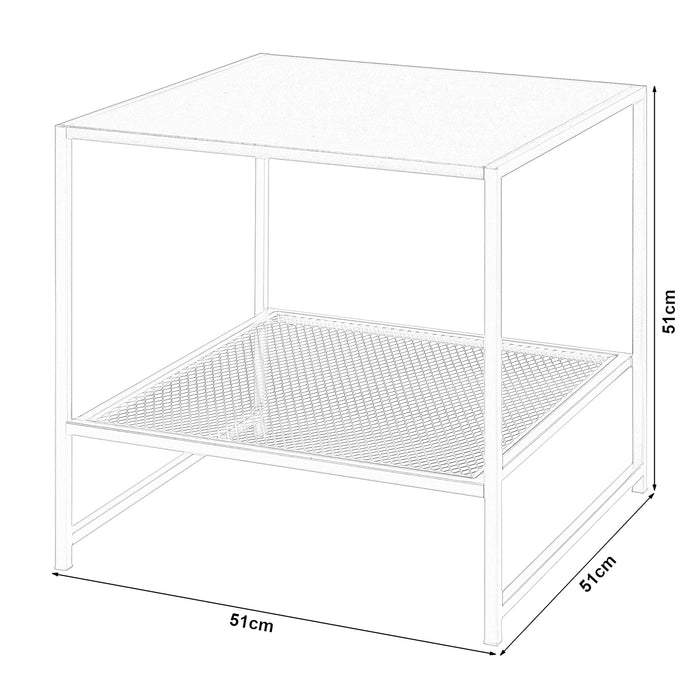 Tavolino Laterale da Divano Ruokolahti Comodino in Acciaio - Nero Opaco [en.casa]