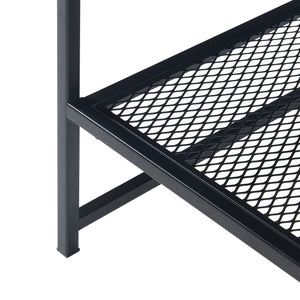 Tavolino Laterale da Divano Ruokolahti Comodino in Acciaio - Nero Opaco [en.casa]