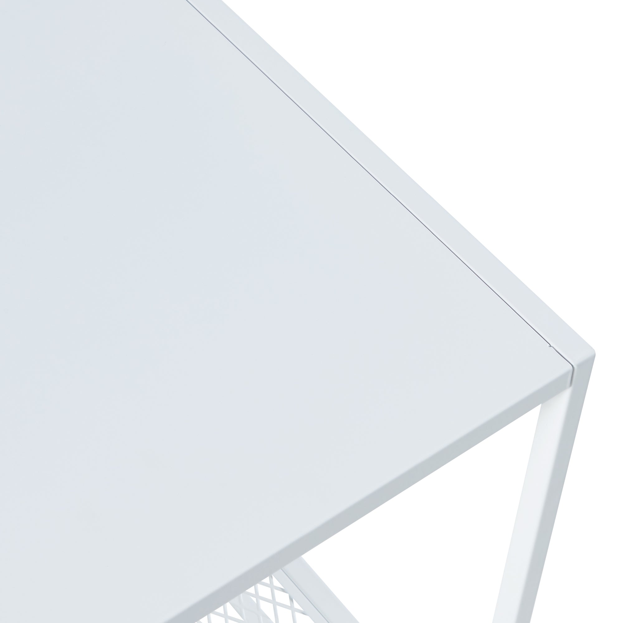 Tavolino Laterale da Divano Ruokolahti Comodino in Acciaio - Bianco Opaco [en.casa]