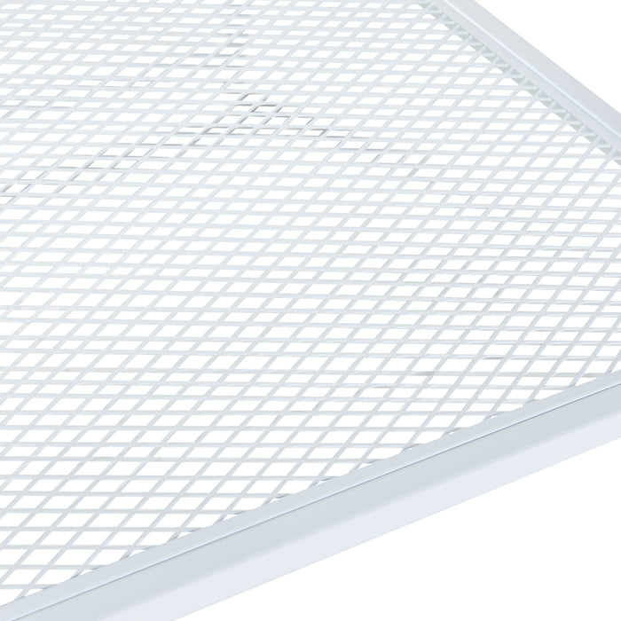 Tavolino Laterale da Divano Ruokolahti Comodino in Acciaio - Bianco Opaco [en.casa]