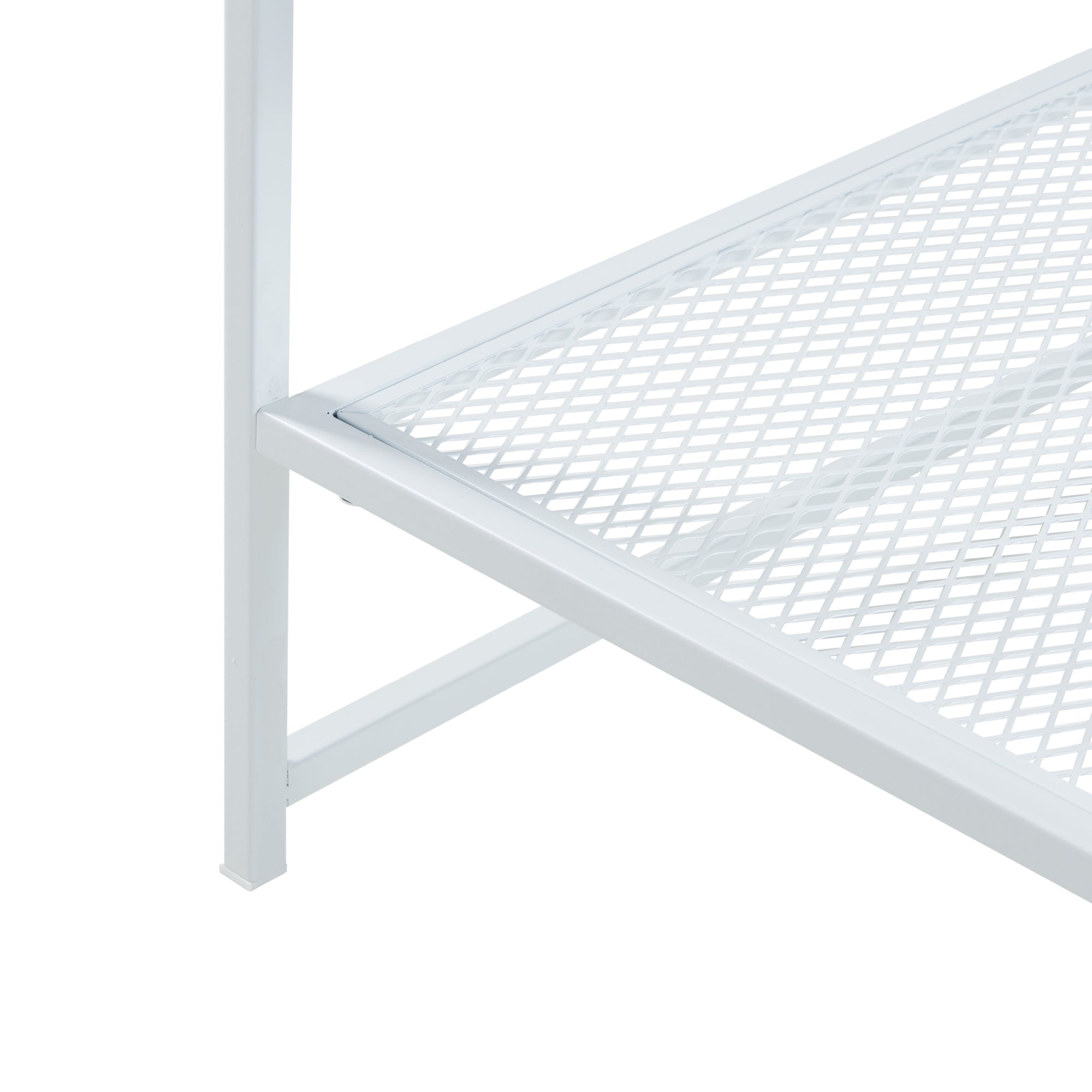 Tavolino Laterale da Divano Ruokolahti Comodino in Acciaio - Bianco Opaco [en.casa]