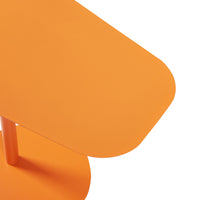 Tavolino Laterale Nastätten in Metallo con Piano di Appoggio Trapezoidale - Arancione [en.casa]
