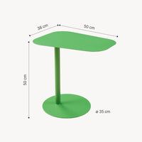 Tavolino Laterale da Divano Nastätten Metallo Piano Trapezoidale - Verde Mela Opaco [en.casa]