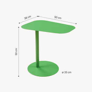 Tavolino Laterale da Divano Nastätten Metallo Piano Trapezoidale - Verde Mela Opaco [en.casa]