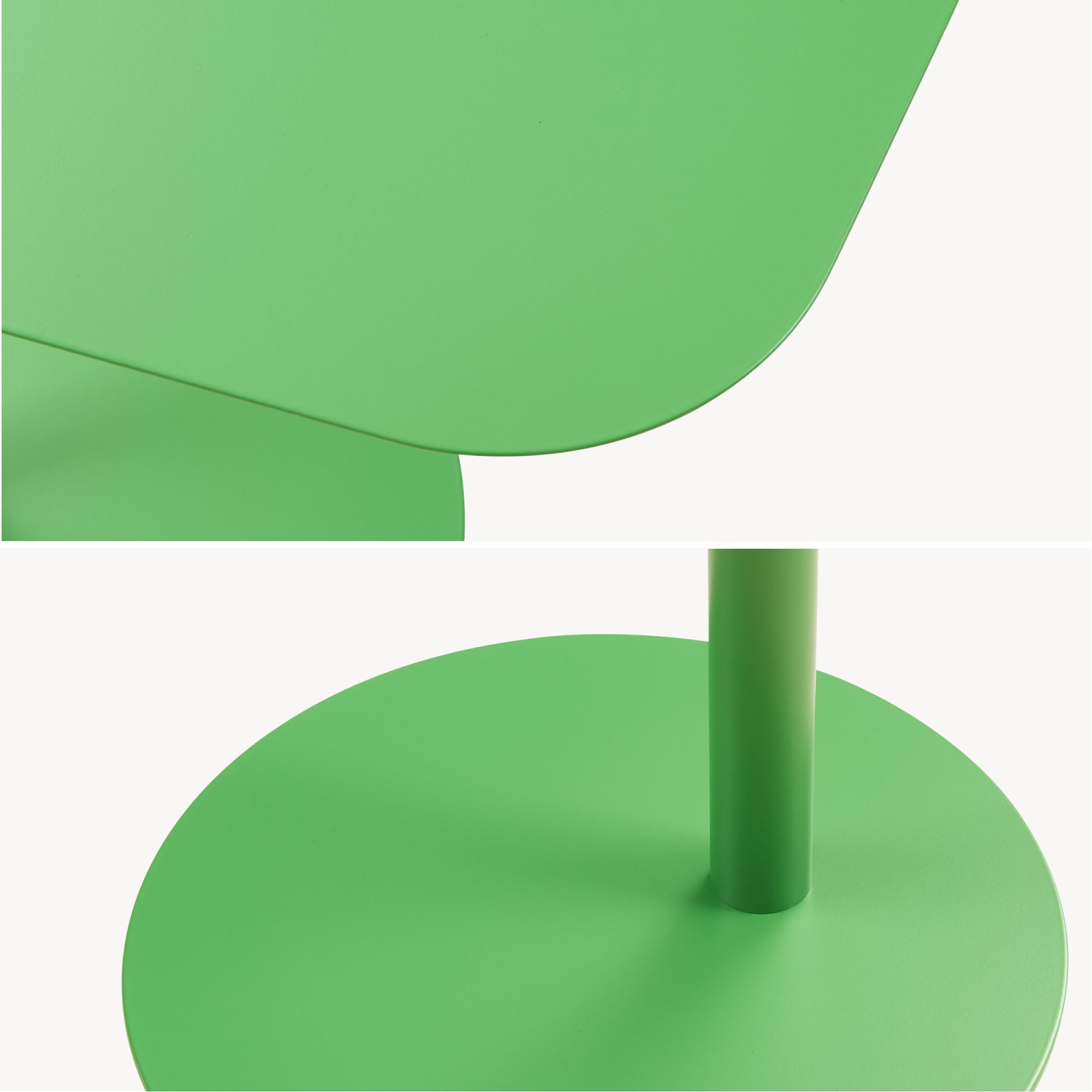 Tavolino Laterale da Divano Nastätten Metallo Piano Trapezoidale - Verde Mela Opaco [en.casa]