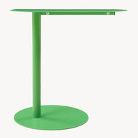 Tavolino Laterale da Divano Nastätten Metallo Piano Trapezoidale - Verde Mela Opaco [en.casa]