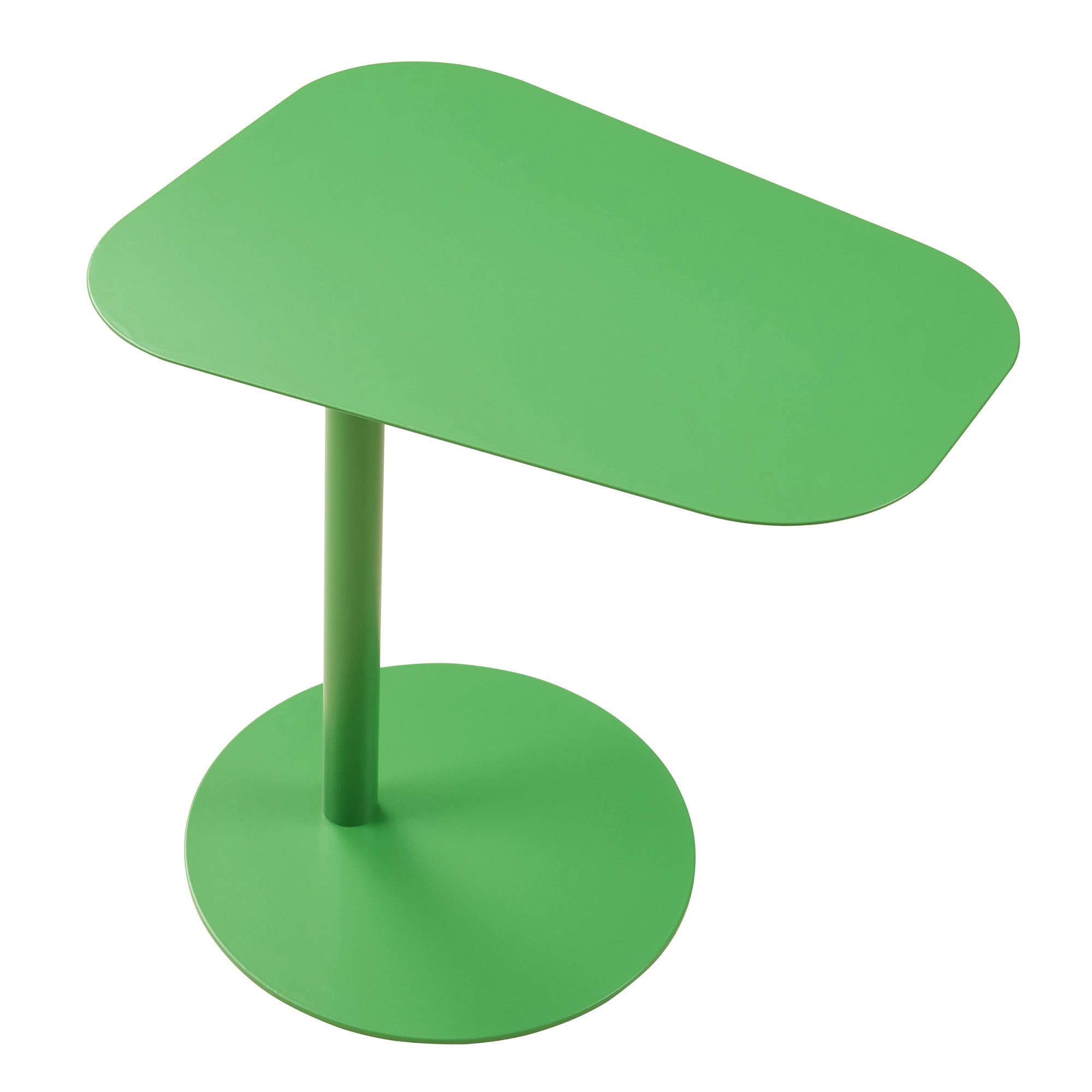 Tavolino Laterale da Divano Nastätten Metallo Piano Trapezoidale - Verde Mela Opaco [en.casa]