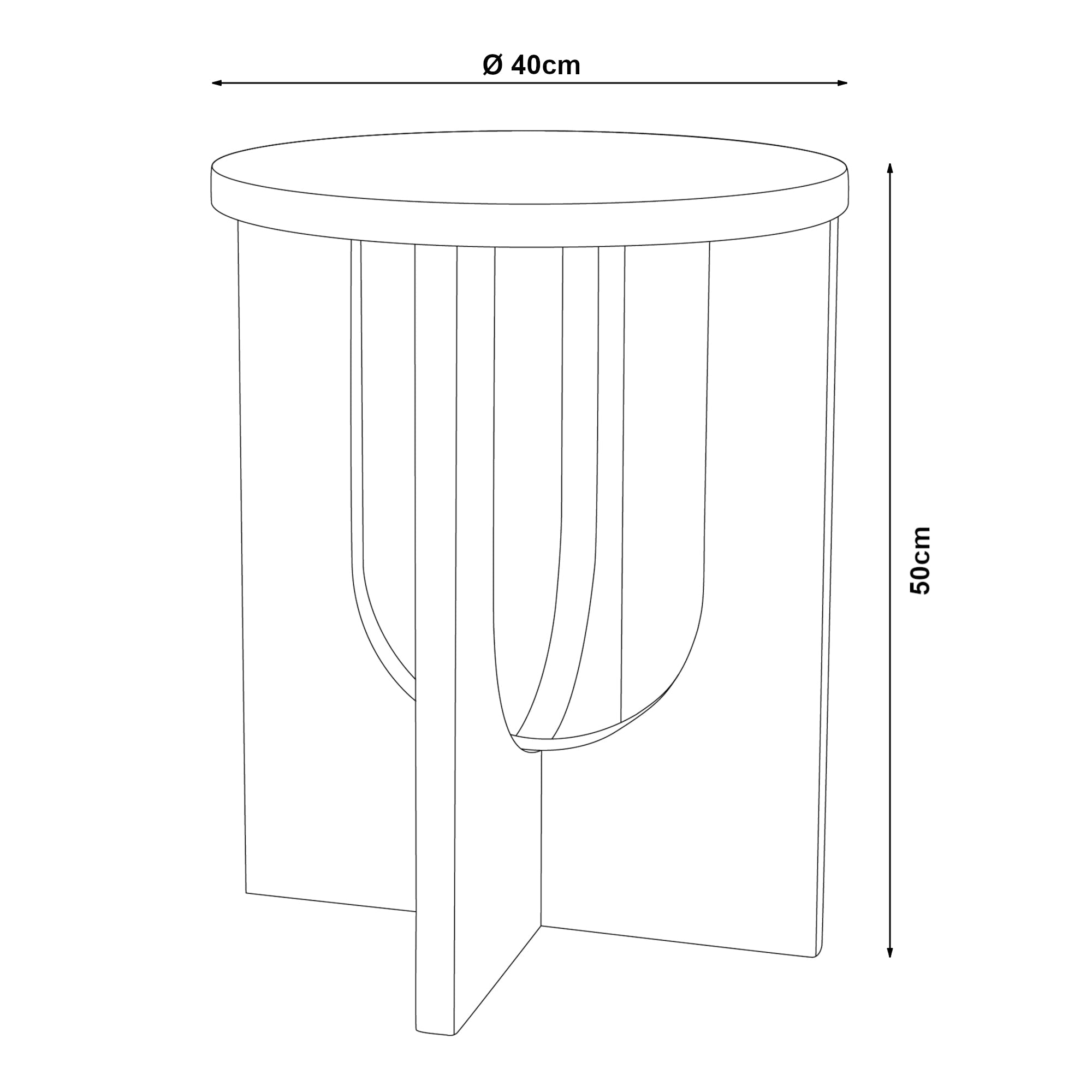 Tavolino laterale 50 x 40 cm MDF bianco 03_0010923