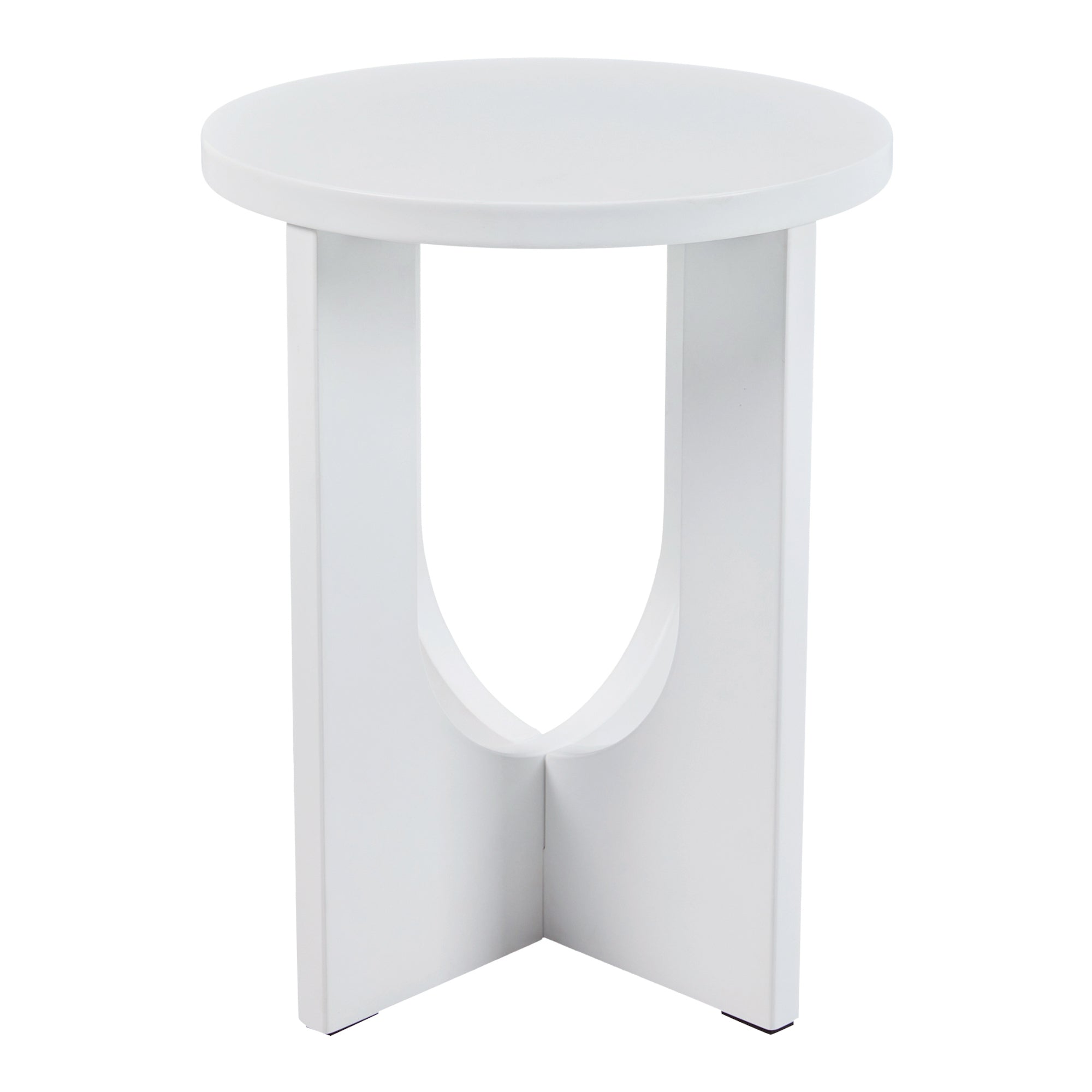 Tavolino da Caffè Kysdajore Piano Rotondo 50x40 cm Bianco [en.casa]