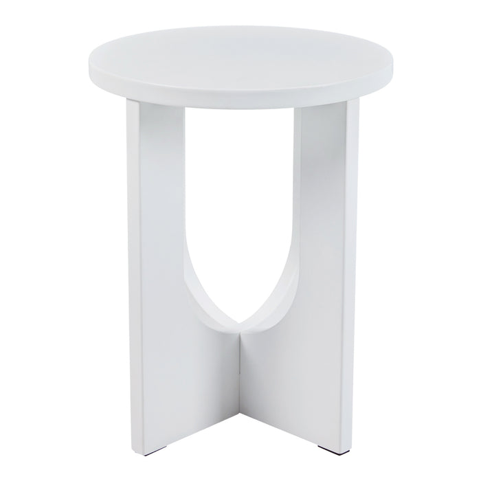 Tavolino da Caffè Kysdajore Piano Rotondo 50x40 cm Bianco [en.casa]