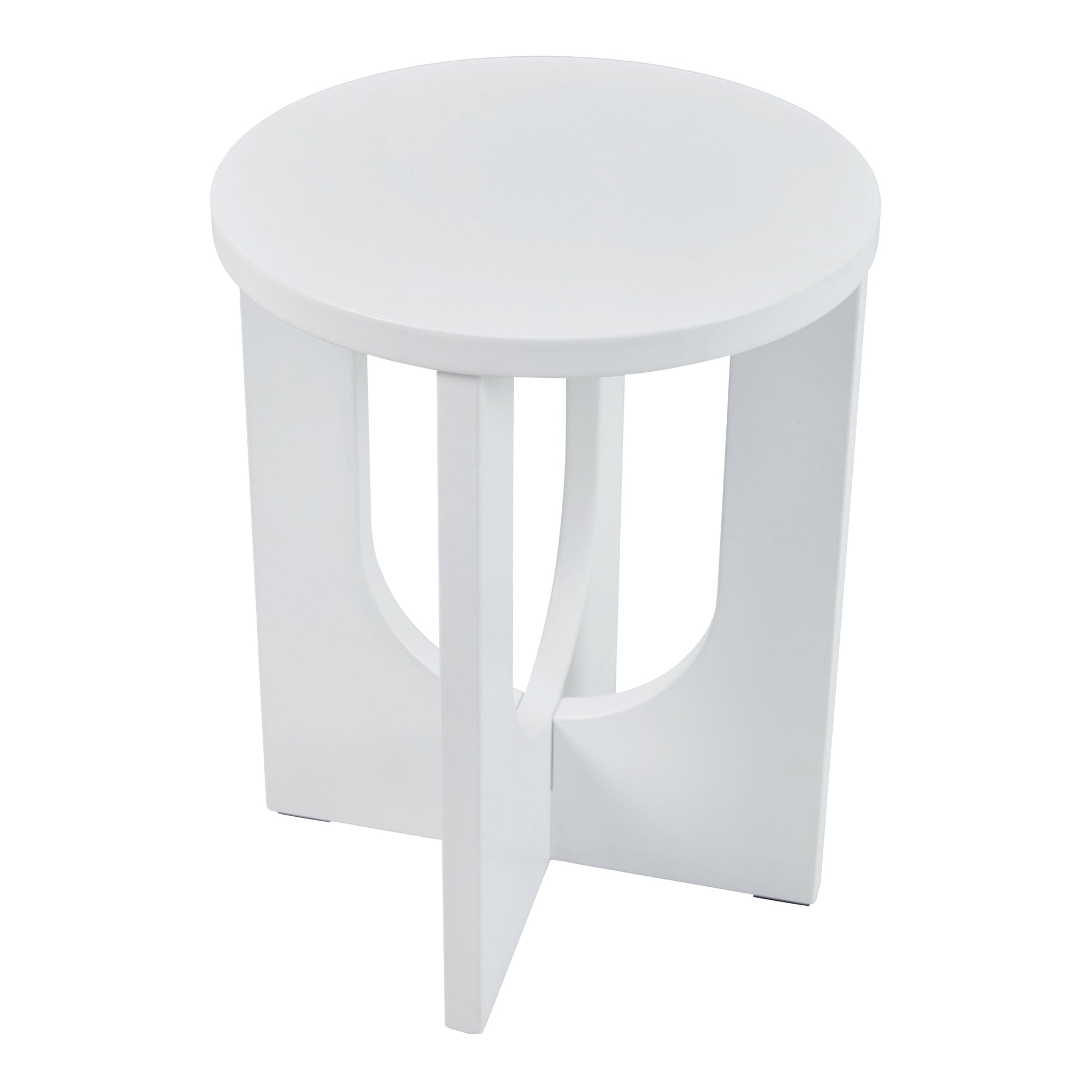 Tavolino da Caffè Kysdajore Piano Rotondo 50x40 cm Bianco [en.casa]