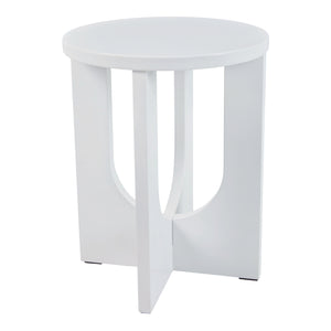 Tavolino da Caffè Kysdajore Piano Rotondo 50x40 cm Bianco [en.casa]