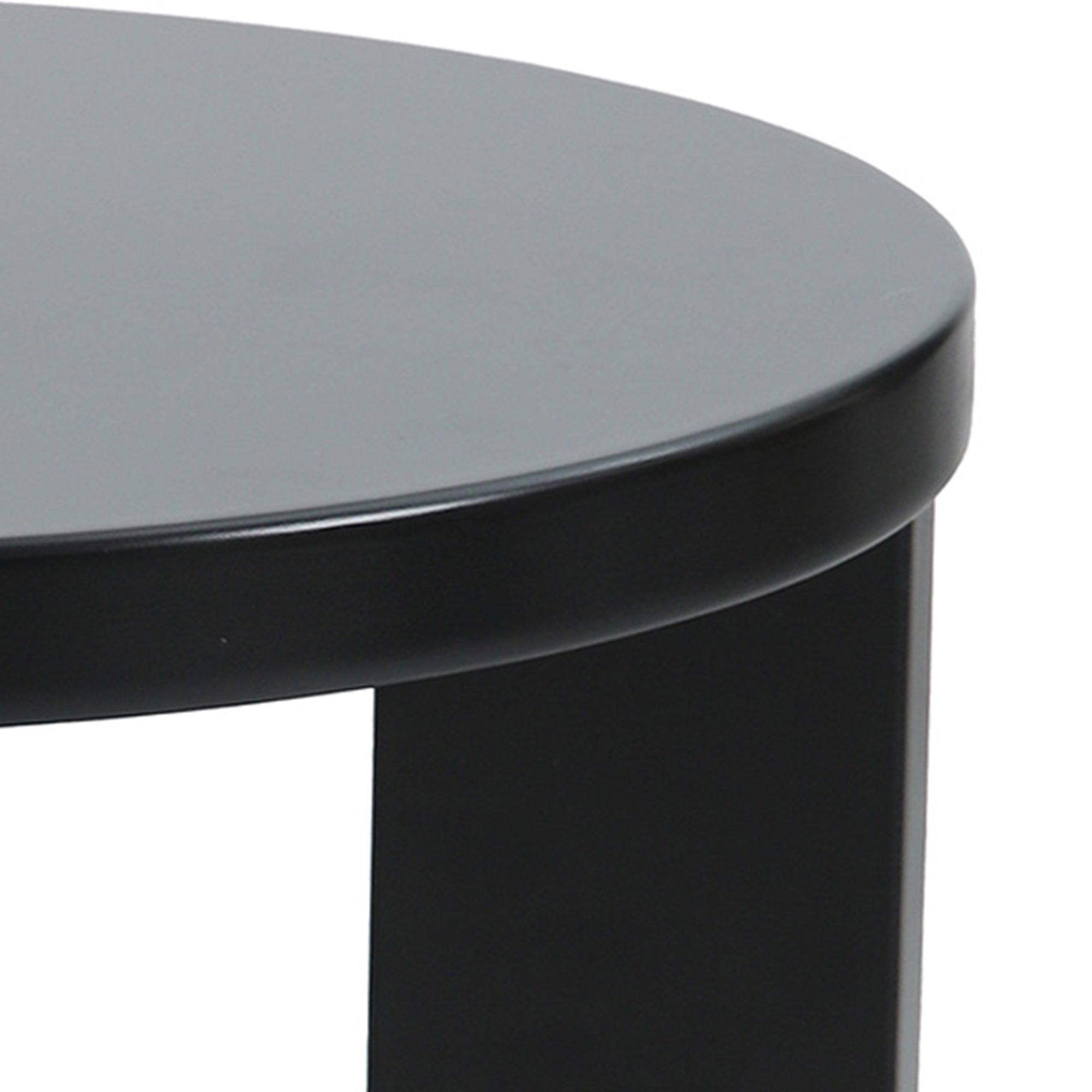 Tavolino da Caffè Kysdajore Piano Rotondo 50x40 cm Nero [en.casa]