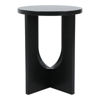 Tavolino da Caffè Kysdajore Piano Rotondo 50x40 cm Nero [en.casa]