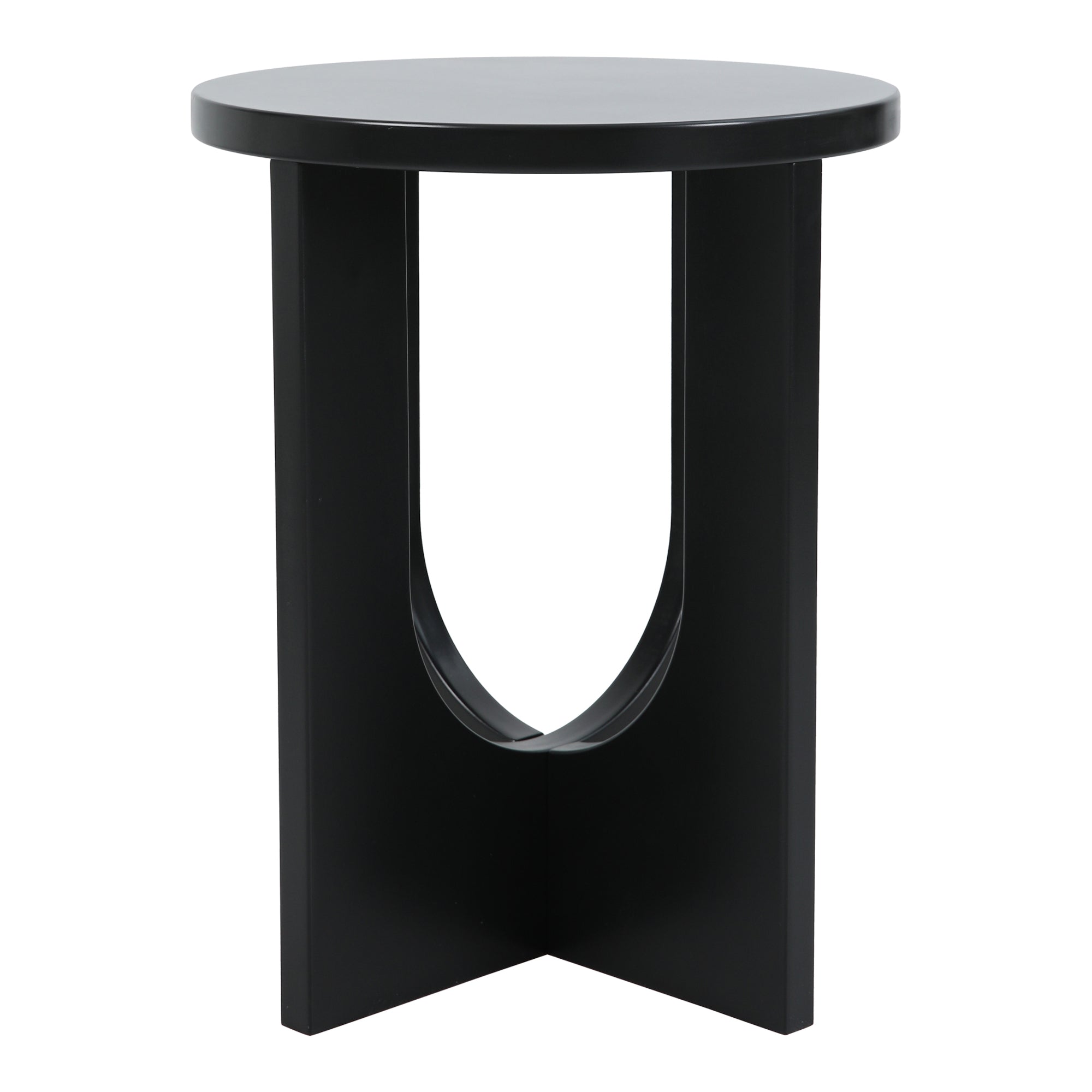 Tavolino da Caffè Kysdajore Piano Rotondo 50x40 cm Nero [en.casa]