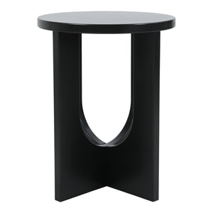 Tavolino da Caffè Kysdajore Piano Rotondo 50x40 cm Nero [en.casa]