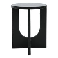 Tavolino da Caffè Kysdajore Piano Rotondo 50x40 cm Nero [en.casa]