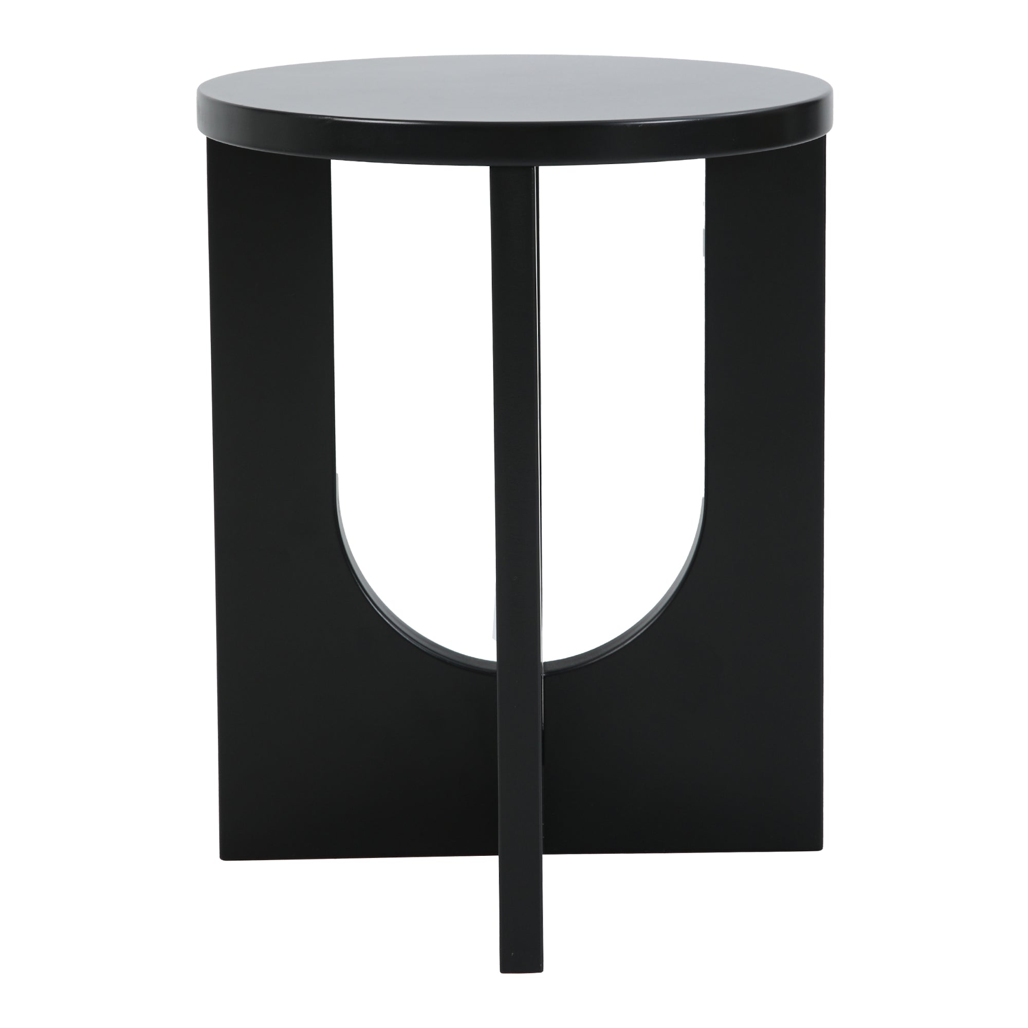 Tavolino da Caffè Kysdajore Piano Rotondo 50x40 cm Nero [en.casa]