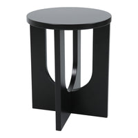 Tavolino da Caffè Kysdajore Piano Rotondo 50x40 cm Nero [en.casa]