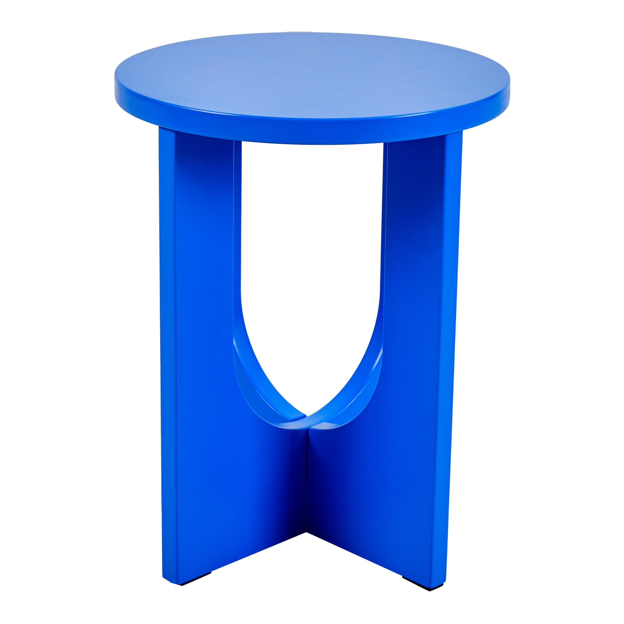 Tavolino da Caffè Kysdajore Piano Rotondo 50x40 cm Blu Reale [en.casa]