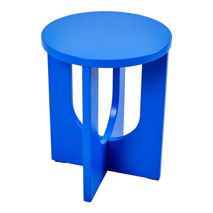 Tavolino da Caffè Kysdajore Piano Rotondo 50x40 cm Blu Reale [en.casa]