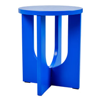 Tavolino da Caffè Kysdajore Piano Rotondo 50x40 cm Blu Reale [en.casa]