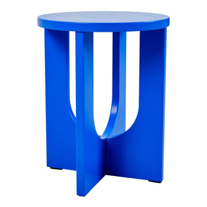 Tavolino da Caffè Kysdajore Piano Rotondo 50x40 cm Blu Reale [en.casa]