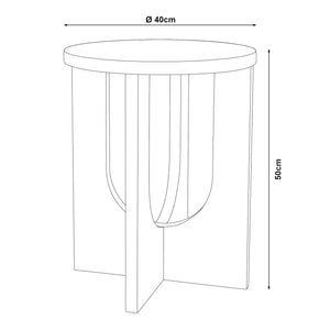 Tavolino da Caffè Kysdajore Piano Rotondo 50x40 cm Giallo Senape [en.casa]