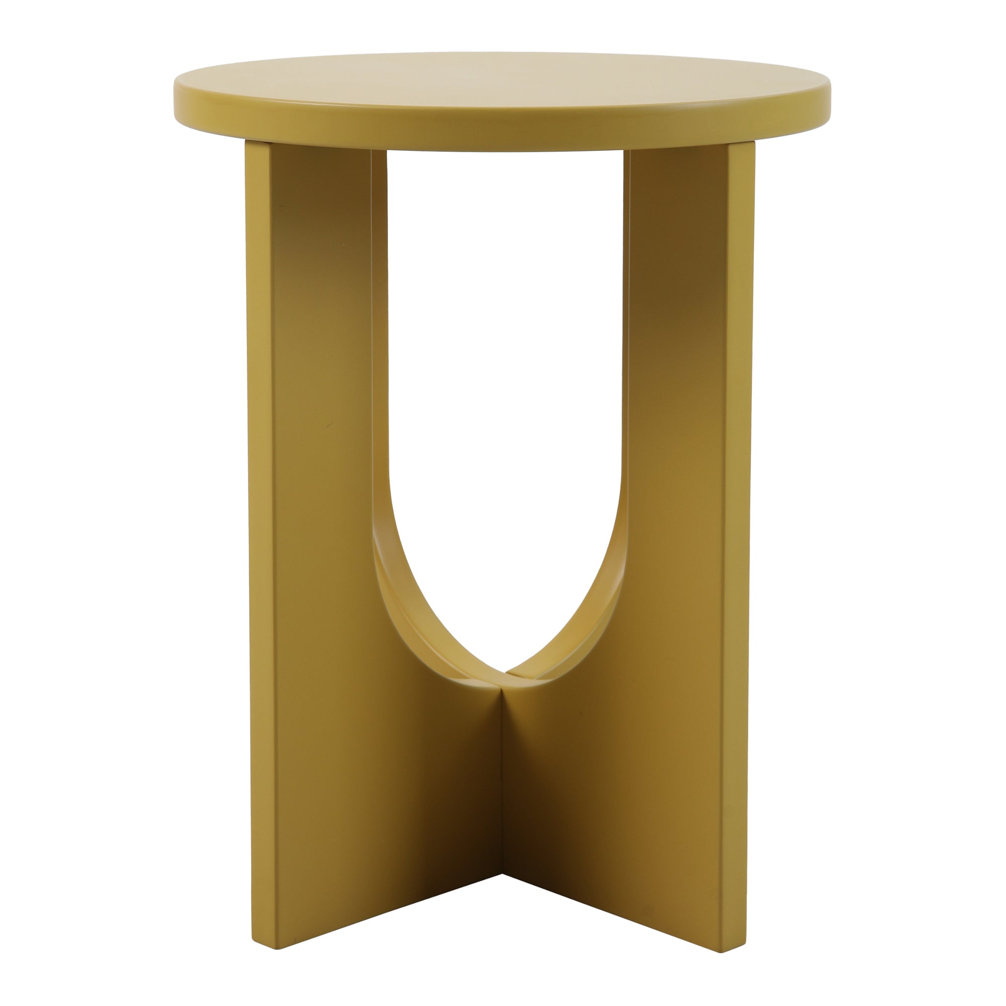 Tavolino da Caffè Kysdajore Piano Rotondo 50x40 cm Giallo Senape [en.casa]