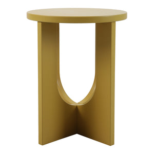 Tavolino da Caffè Kysdajore Piano Rotondo 50x40 cm Giallo Senape [en.casa]