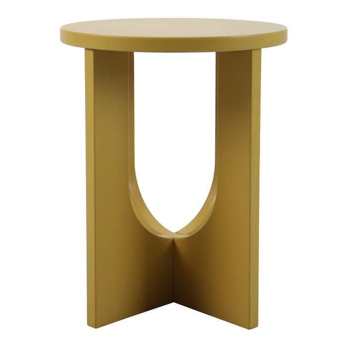 Tavolino da Caffè Kysdajore Piano Rotondo 50x40 cm Giallo Senape [en.casa]