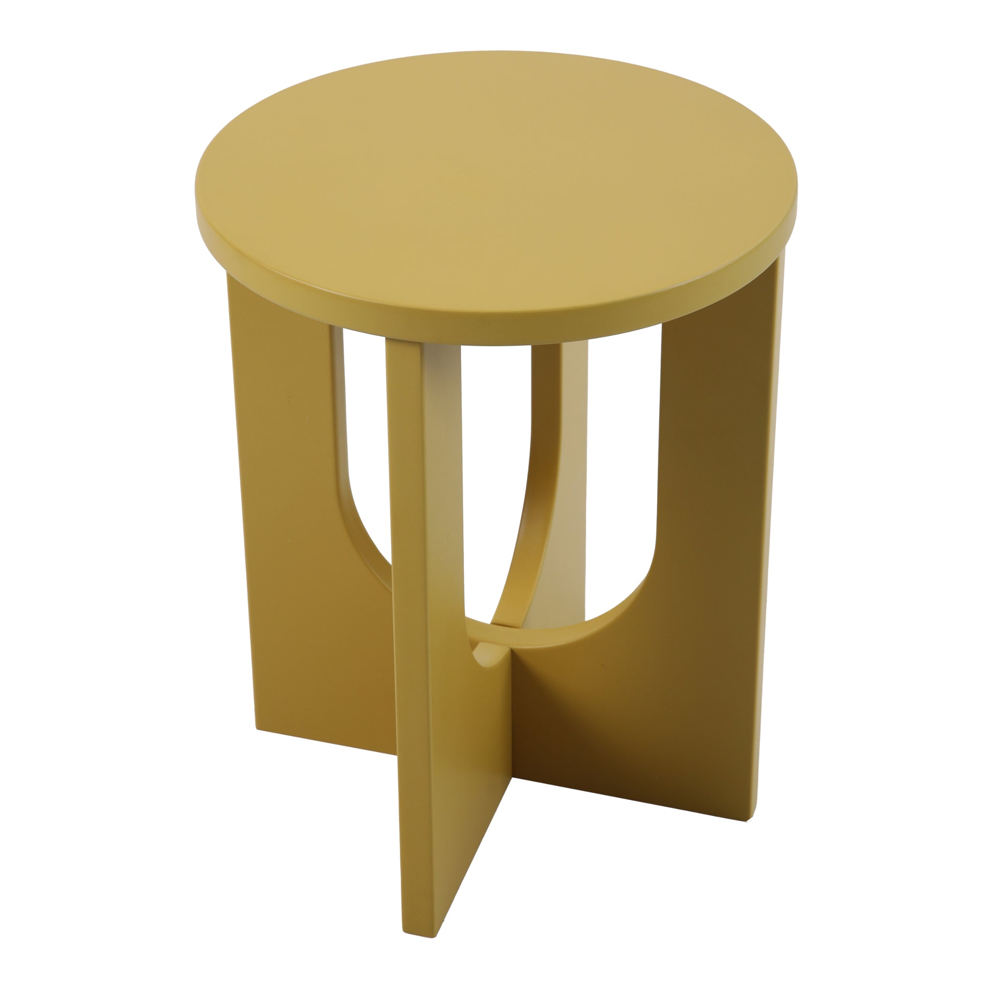 Tavolino da Caffè Kysdajore Piano Rotondo 50x40 cm Giallo Senape [en.casa]