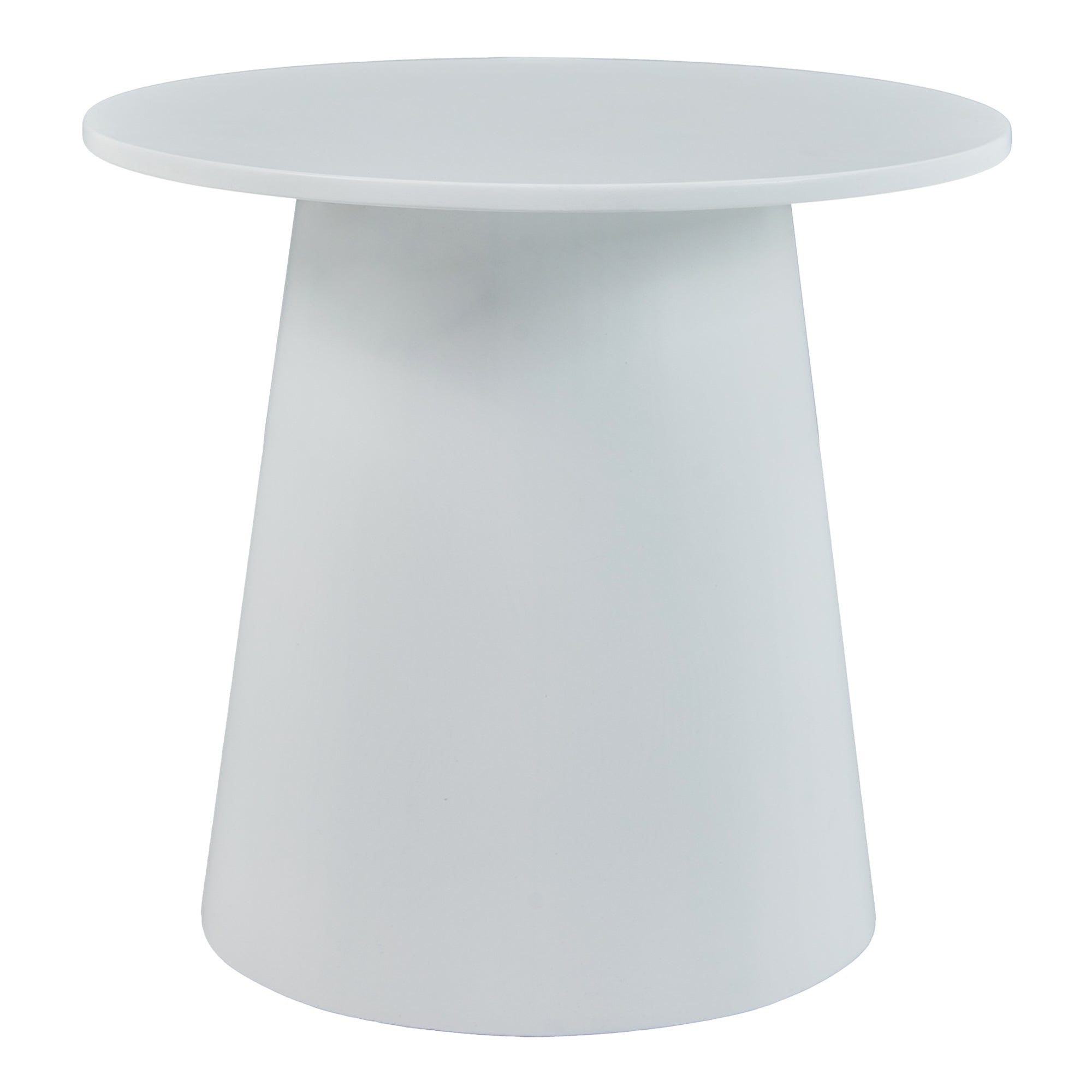 Tavolino da caffè Nyd Base a Cono Troncato e Piano Rotondo 40 x Ø44 cm Bianco [en.casa]