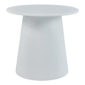 Tavolino da caffè Nyd Base a Cono Troncato e Piano Rotondo 40 x Ø44 cm Bianco [en.casa]