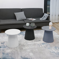 Tavolino da caffè Nyd Base a Cono Troncato e Piano Rotondo 40 x Ø44 cm Bianco [en.casa]