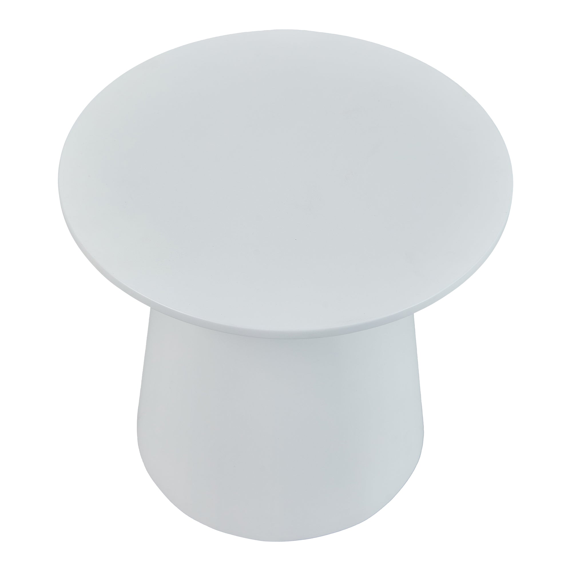 Tavolino da caffè Nyd Base a Cono Troncato e Piano Rotondo 40 x Ø44 cm Bianco [en.casa]
