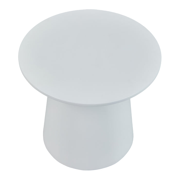 Tavolino da caffè Nyd Base a Cono Troncato e Piano Rotondo 40 x Ø44 cm Bianco [en.casa]