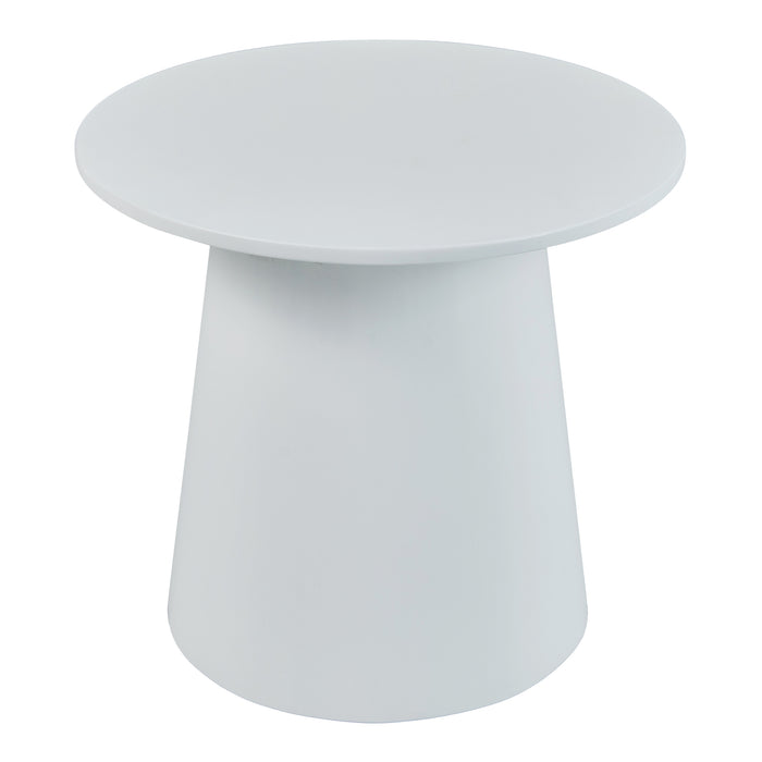 Tavolino da caffè Nyd Base a Cono Troncato e Piano Rotondo 40 x Ø44 cm Bianco [en.casa]