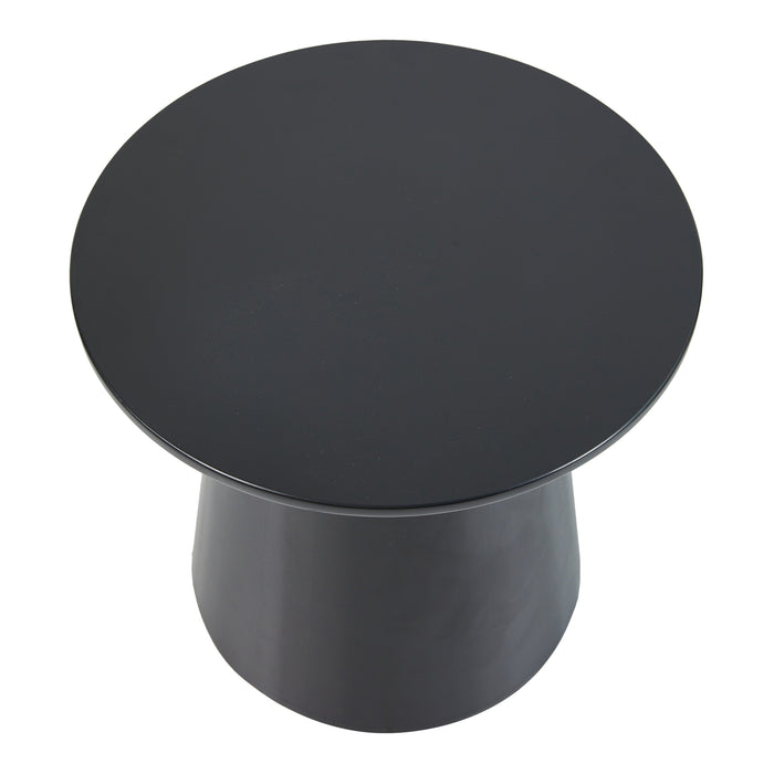 Tavolino da caffè Nyd Base a Cono Troncato e Piano Rotondo 40 x Ø44 cm Nero [en.casa]