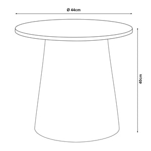 Tavolino da caffè Nyd Base a Cono Troncato e Piano Rotondo 40 x Ø44 cm Blu Grigiastro [en.casa]