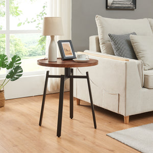 Tavolino Rotondo da Salotto Mippeena AxØ 54 x 50 cm - Nero /Effetto Noce [en.casa]