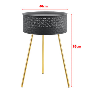 Tavolino Treppiede Forshaga 65 x 40 cm Nero/Oro [en.casa]