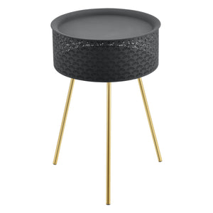 Tavolino Treppiede Forshaga 65 x 40 cm Nero/Oro [en.casa]