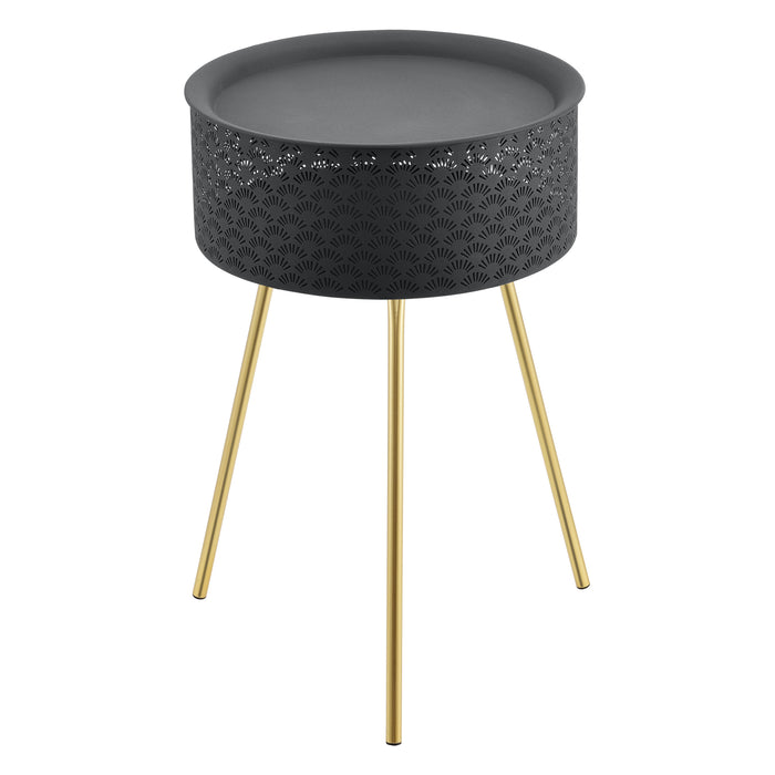 Tavolino Treppiede Forshaga 65 x 40 cm Nero/Oro [en.casa]