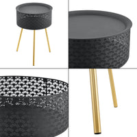 Tavolino Treppiede Forshaga 50 x 35 cm Nero/Oro [en.casa]