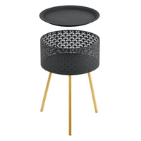 Tavolino Treppiede Forshaga 50 x 35 cm Nero/Oro [en.casa]