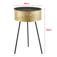 Tavolino Treppiede Gällivare 65 x 40 cm Oro/Nero [en.casa]